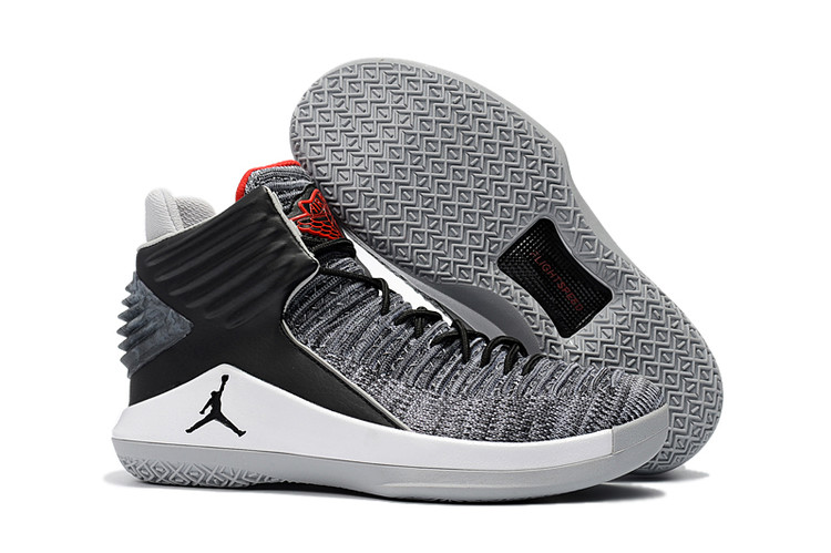 New Air Jordan XXXII Grey Black Red Shoes - Click Image to Close